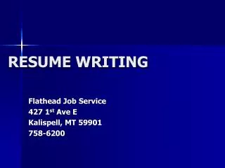 RESUME WRITING