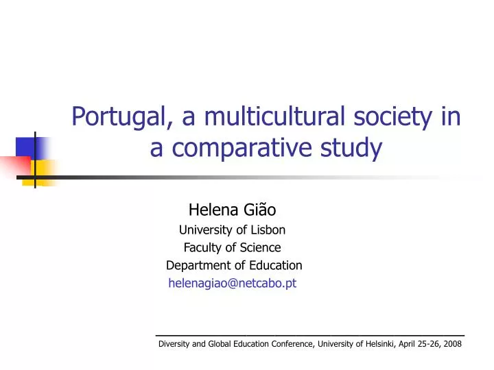 portugal a multicultural society in a comparative study