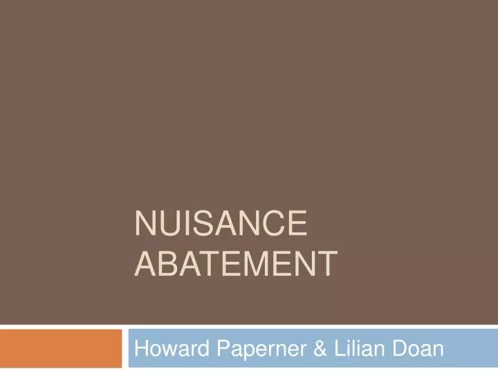 nuisance abatement