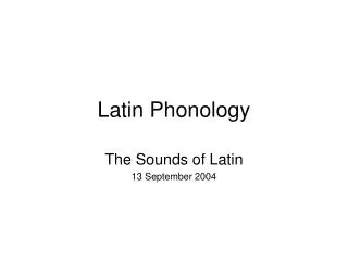 latin phonology