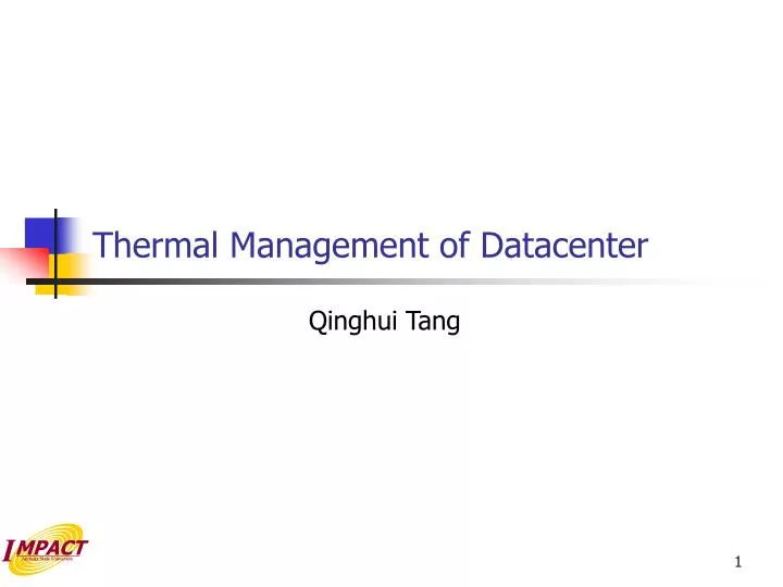 thermal management of datacenter