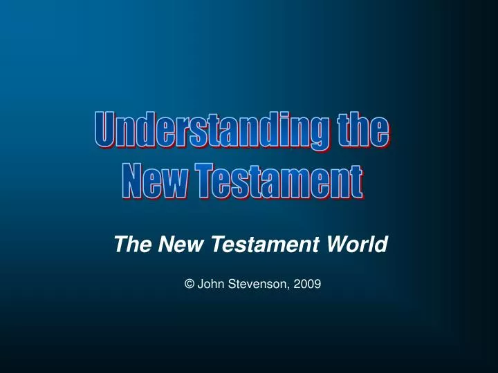 the new testament world