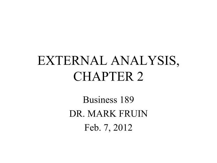 external analysis chapter 2