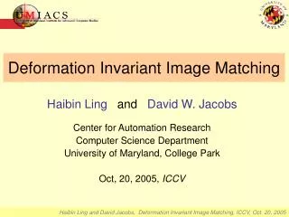 Deformation Invariant Image Matching