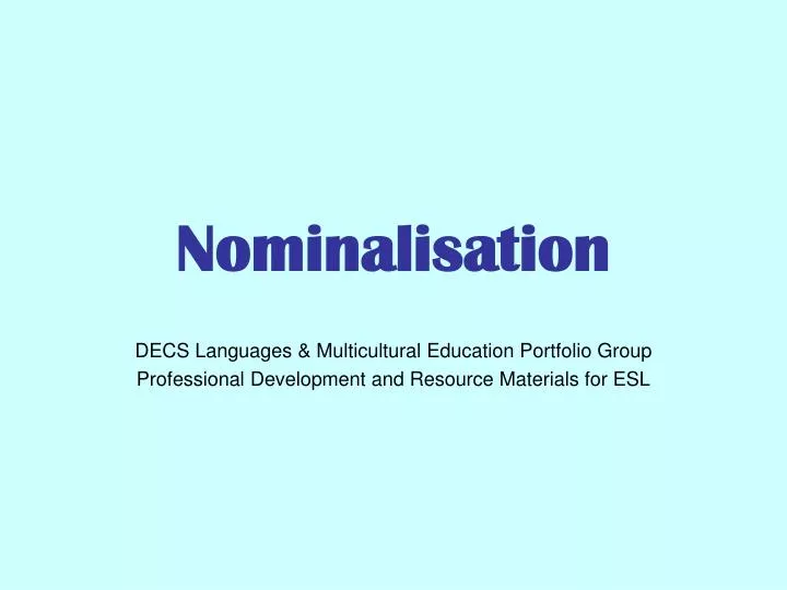 nominalisation