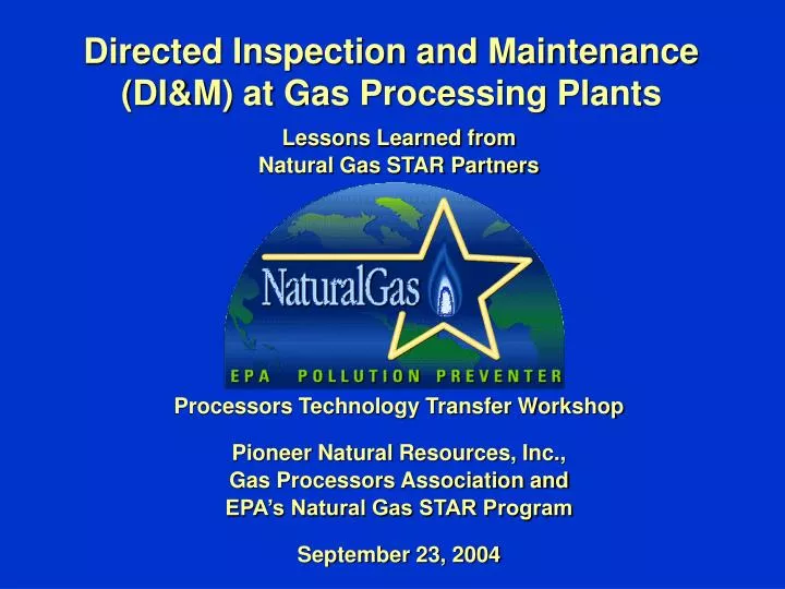 directed inspection and maintenance di m at gas processing plants