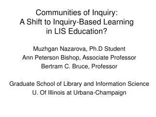 Communities of Inquiry: A Shift to Inquiry-Based Learning in LIS Education?