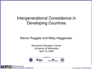 Intergenerational Coresidence in Developing Countries