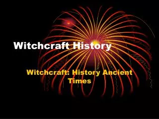 Witchcraft History
