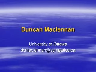Duncan Maclennan