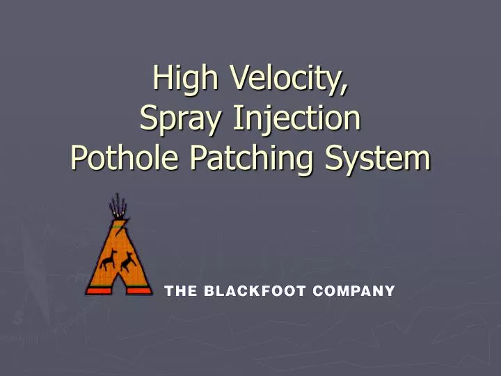 high velocity spray injection pothole patching system