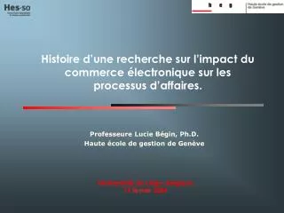 histoire d une recherche sur l impact du commerce lectronique sur les processus d affaires