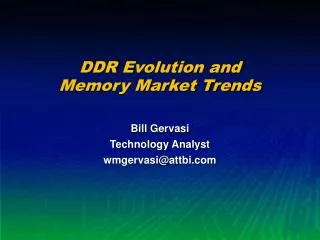 DDR Evolution and Memory Market Trends