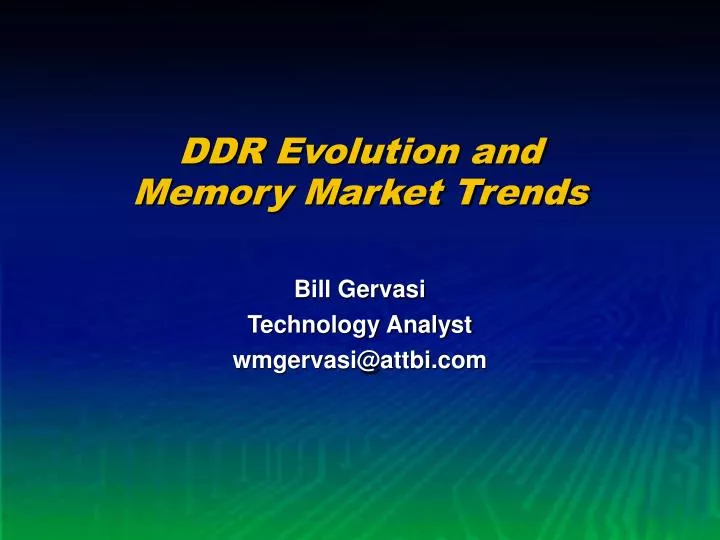 ddr evolution and memory market trends