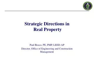 Strategic Directions in Real Property