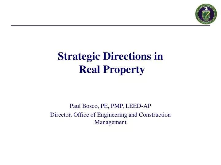 strategic directions in real property
