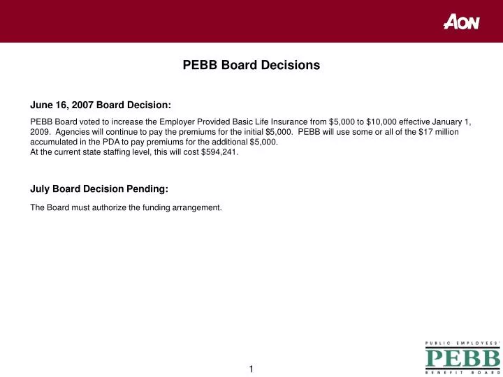 pebb board decisions