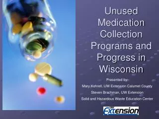 Unused Medication Collection Programs and Progress in Wisconsin