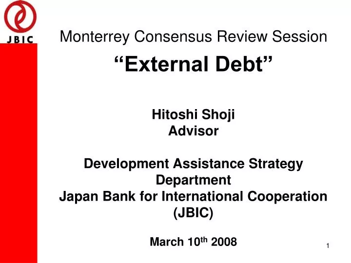 monterrey consensus review session external debt