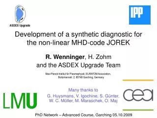 Development of a synthetic diagnostic for the non-linear MHD-code JOREK