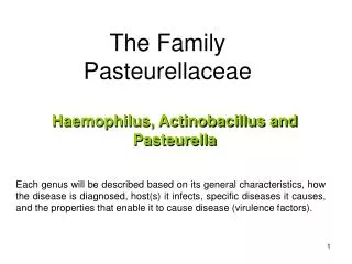 The Family Pasteurellaceae