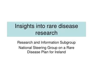 Insights into rare disease research