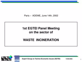 1st EGTEI Panel Meeting on the sector of WASTE INCINERATION