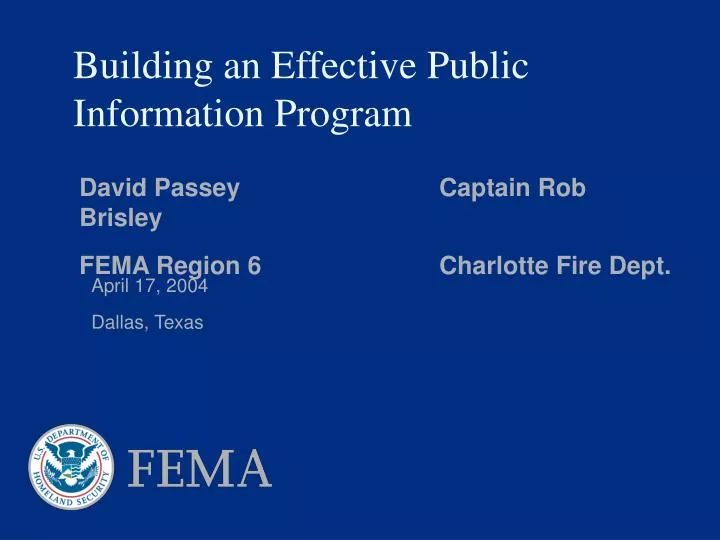 building an effective public information program