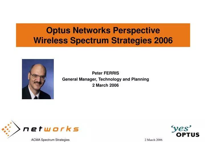 optus networks perspective wireless spectrum strategies 2006