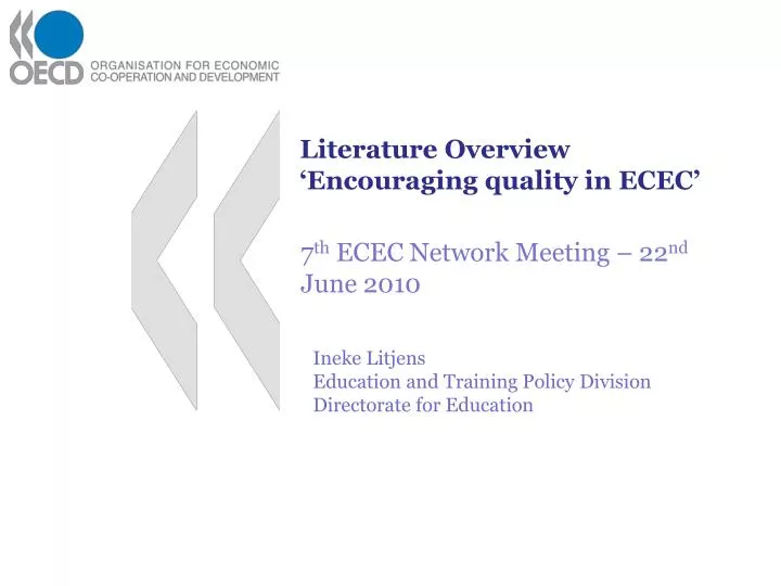 literature overview encouraging quality in ecec
