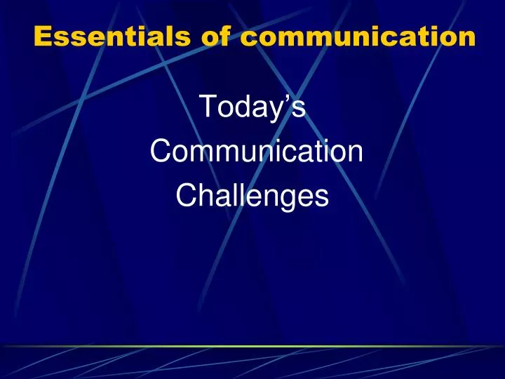 essentials of communication
