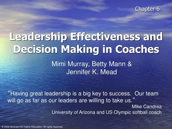leadership effectiveness and decision making in coaches