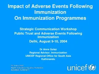 Impact of Adverse Events Following Immunization On Immunization Programmes