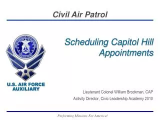 Scheduling Capitol Hill Appointments