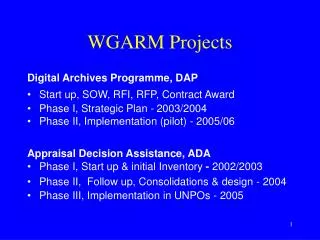WGARM Projects