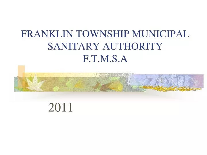 franklin township municipal sanitary authority f t m s a