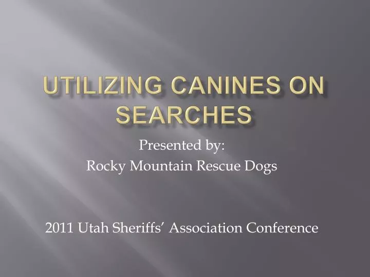 utilizing canines on searches