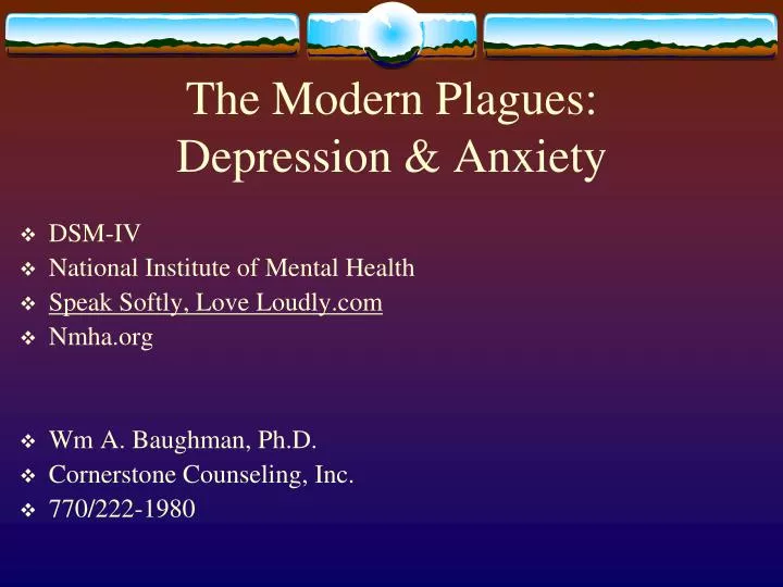 the modern plagues depression anxiety