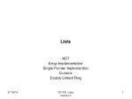 ADT Lists: Array and Pointer Implementations in CS 303 - slide 1