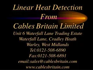 WHAT IS CBL’S LINEAR HEAT DETECTION