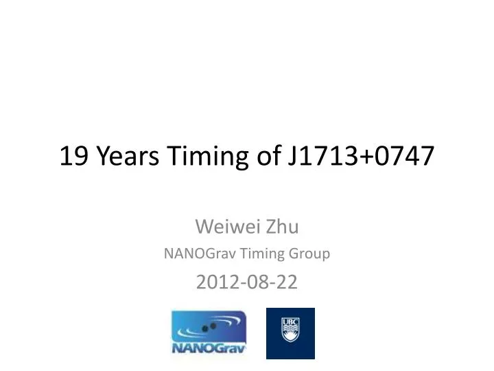 19 years timing of j1713 0747