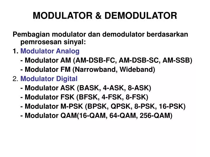 modulator demodulator