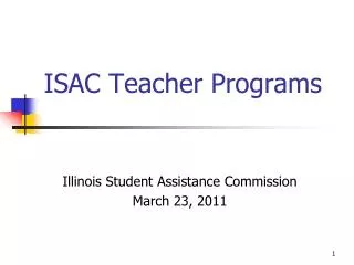 ISAC Teacher Programs