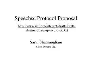 Speechsc Protocol Proposal