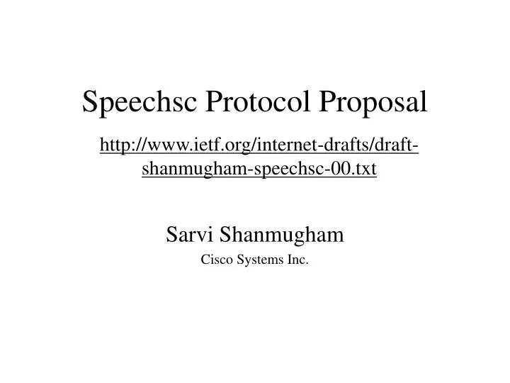 speechsc protocol proposal