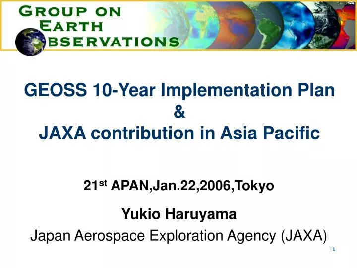 geoss 10 year implementation plan jaxa contribution in asia pacific