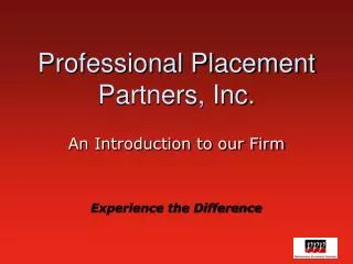 Professional Placement Partners, Inc.