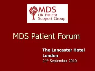 MDS Patient Forum