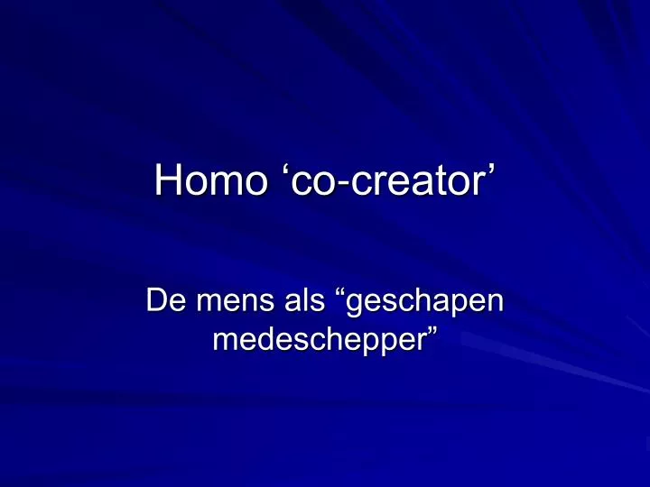 homo co creator