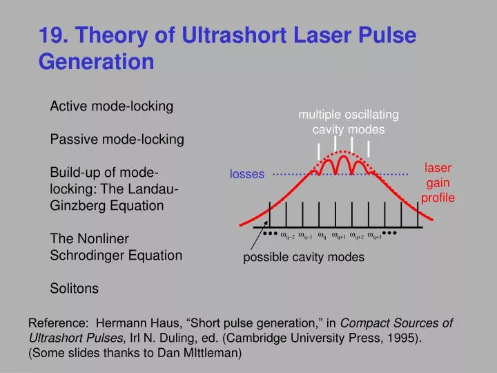19 theory of ultrashort laser pulse generation